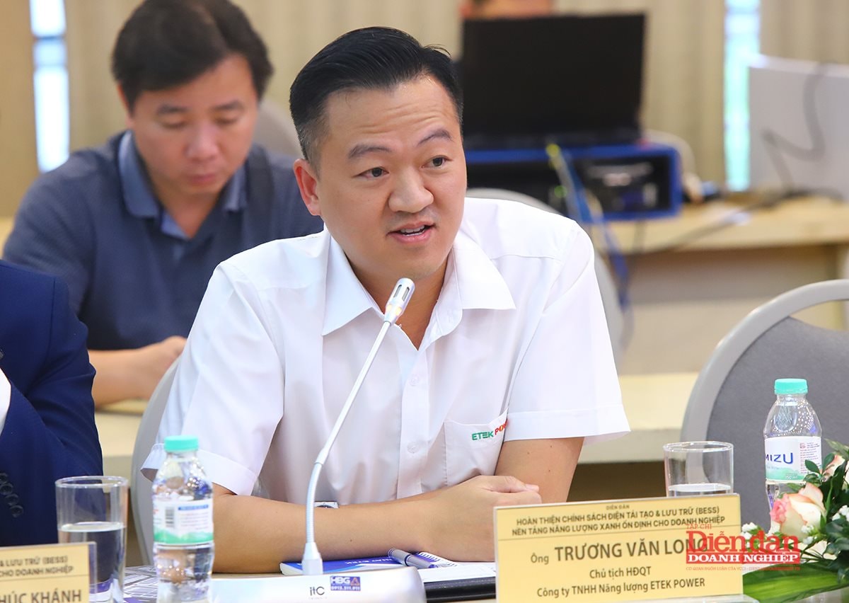 Ông Trương Văn Long Chủ tịch HĐTV ETEK Power phát biểu tại Diễn đàn VCCI về chính sách điện tái tạo và BESS