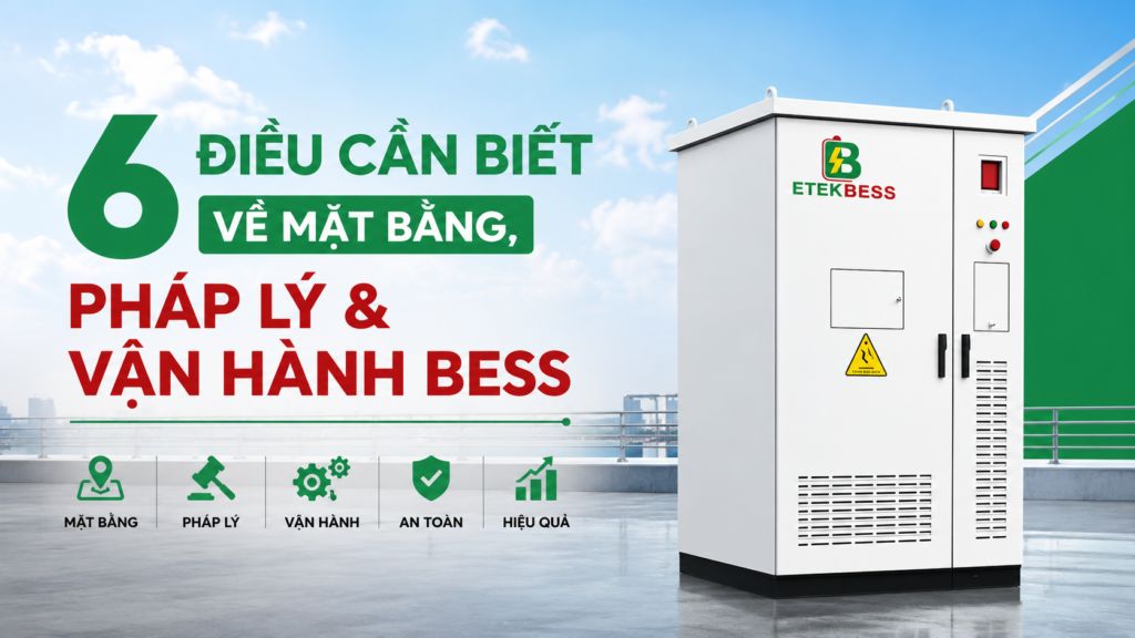 Bố trí hệ thống BESS dạng Container trong khuôn viên nhà máy – điều kiện mặt bằng lắp đặt BESS