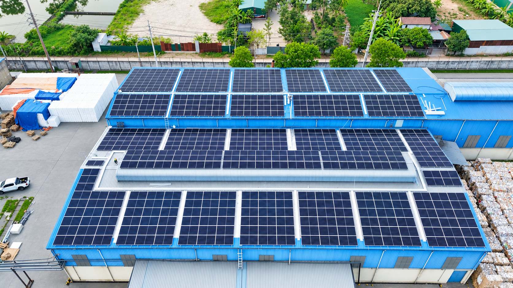 Etek Power thi công điện mặt trời áp mái cho doanh nghiệp sản xuất