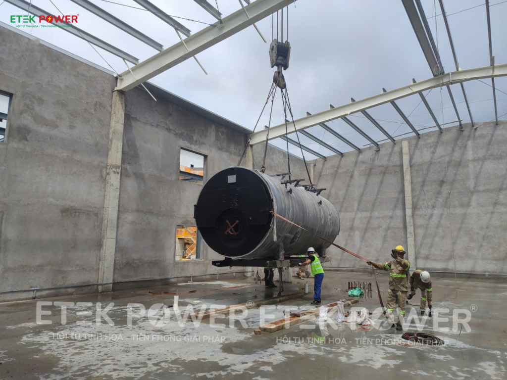 Hệ thống lò hơi đốt khí LPG 8 tấn/giờ lắp đặt tại Công ty TNHH Long Vương, Hải Phòng – Etek Power