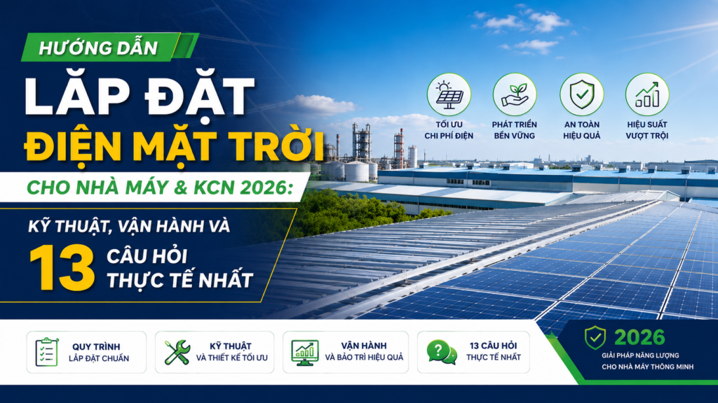 Hệ thống điện mặt trời áp mái lắp đặt trên mái nhà xưởng công nghiệp – Etek Power giải pháp solar KCN 2026